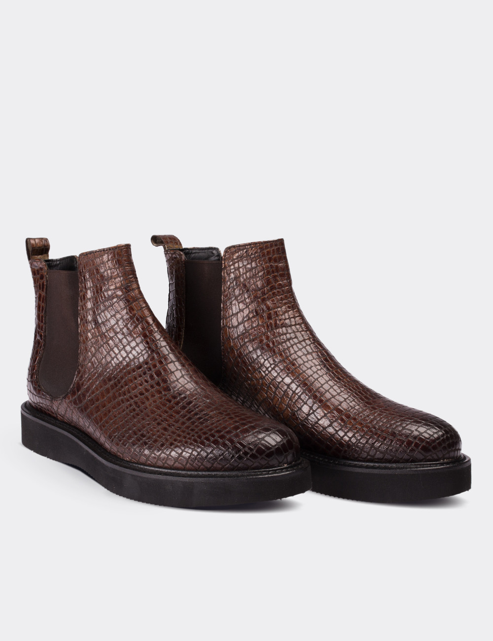 Brown  Leather Chelsea Boots - 01573ZKHVE08