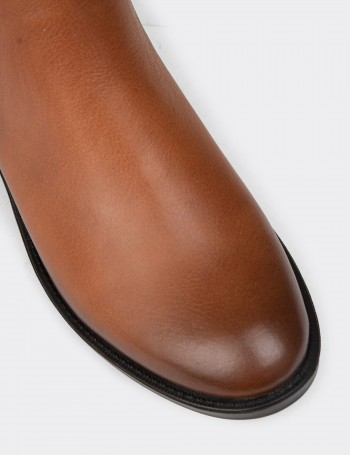 Women's Tan Leather Ankle Boots