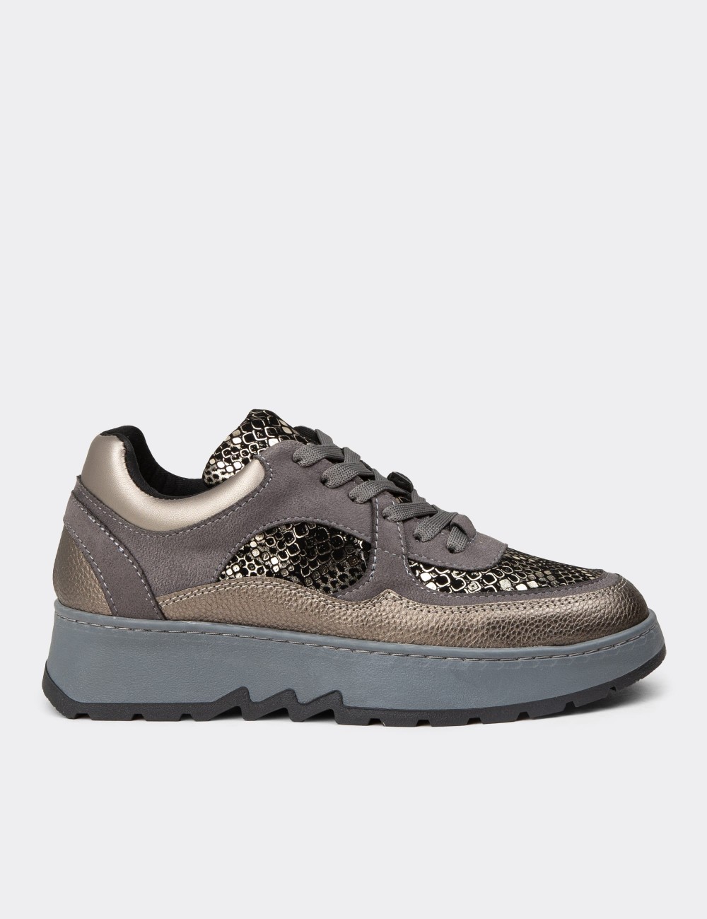 Women's Gray Sneakers - K0203ZGRIE01
