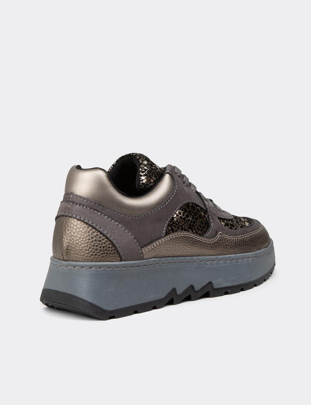 Women's Gray Sneakers - K0203ZGRIE01