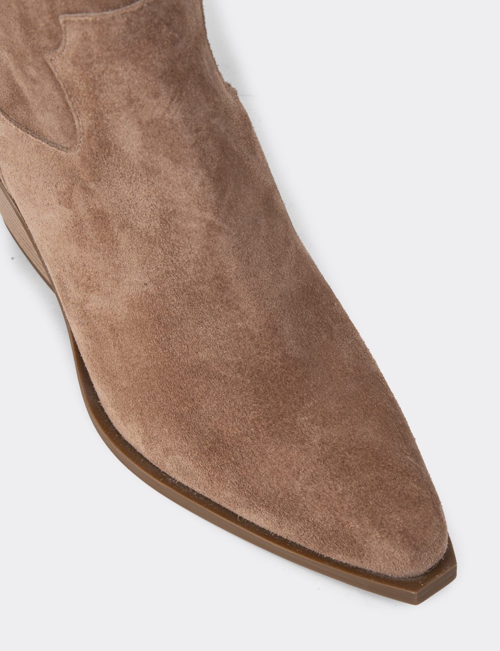 Women's Sandstone Suede Western Leather Boots - Z1614ZVZNC01