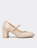 Women's Retro Sandstone Patent Mary Jane Shoes