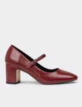 Women's Classic Burgundy Patent Mary Jane Shoes