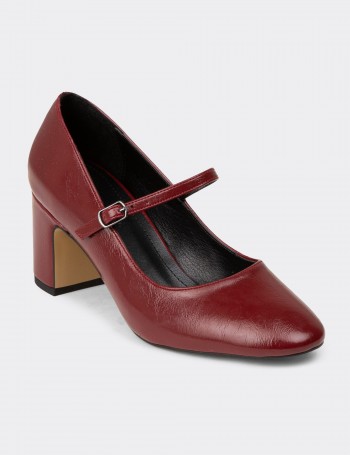 Women's Classic Burgundy Patent Mary Jane Shoes