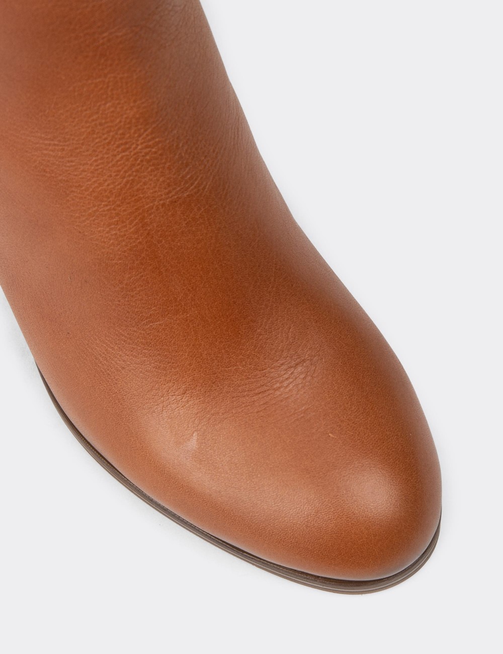 Women's Tan Leather Ankle Boots - A2104ZTBAC01