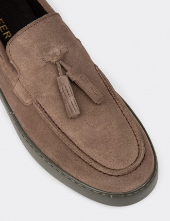 Men's Sandstone Suede Leather Slip-Ons