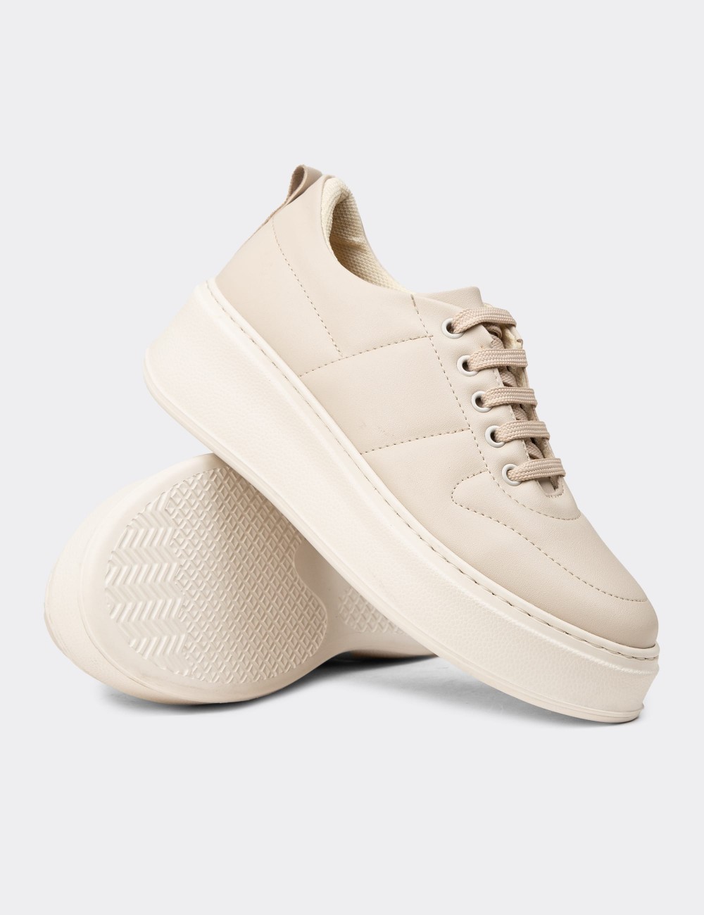 Women's Beige Sneakers - CE483ZBEJC01