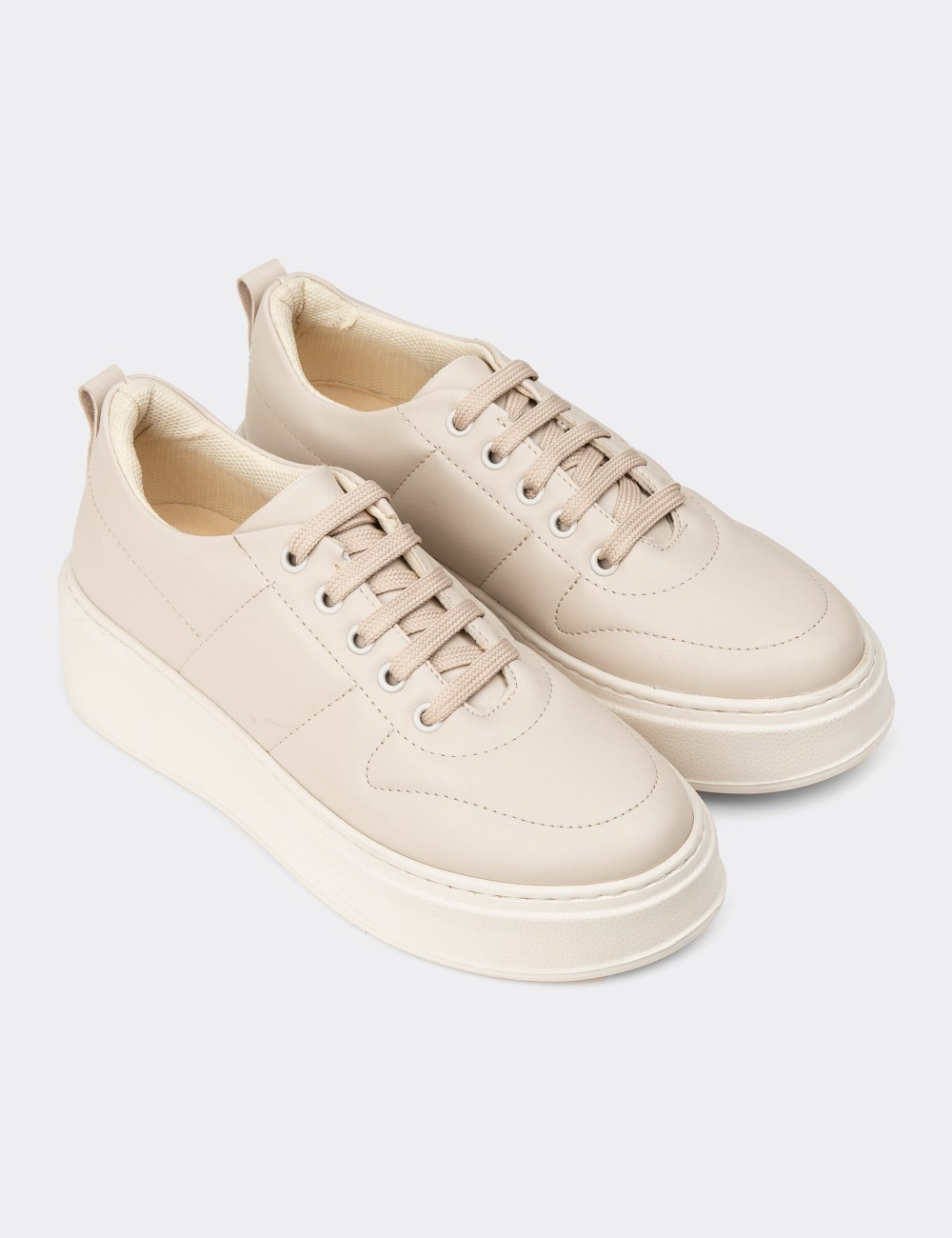 Women's Beige Sneakers - CE483ZBEJC01
