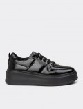 Women's Retro Black Patent Sneakers
