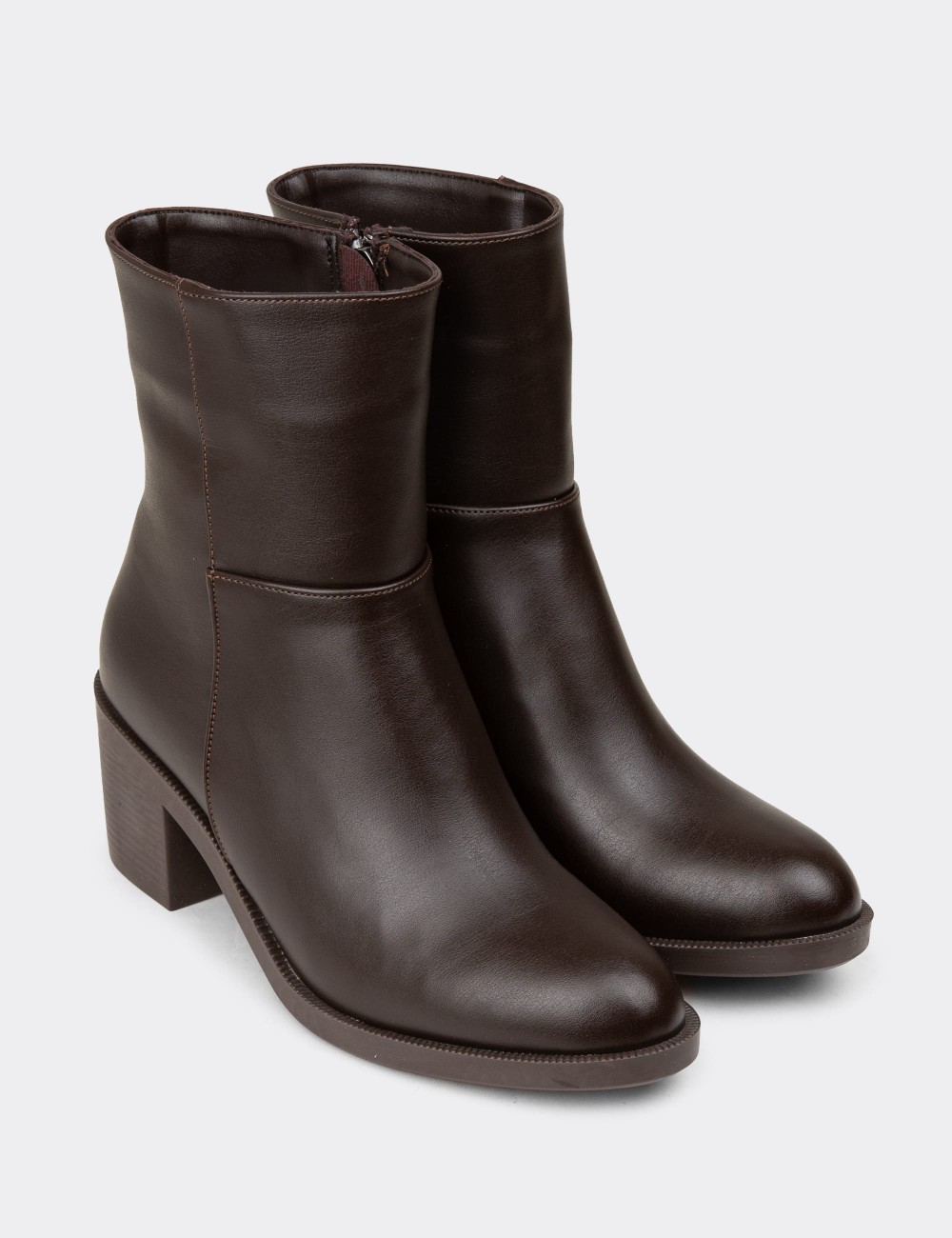 Women's Brown Boots - K0761ZKHVC01