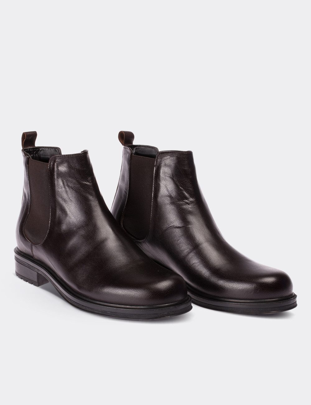 Brown  Leather Chelsea Boots - 01573ZKHVC02
