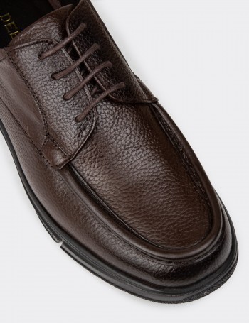 Men's Brown Leather Lace-up Shoes