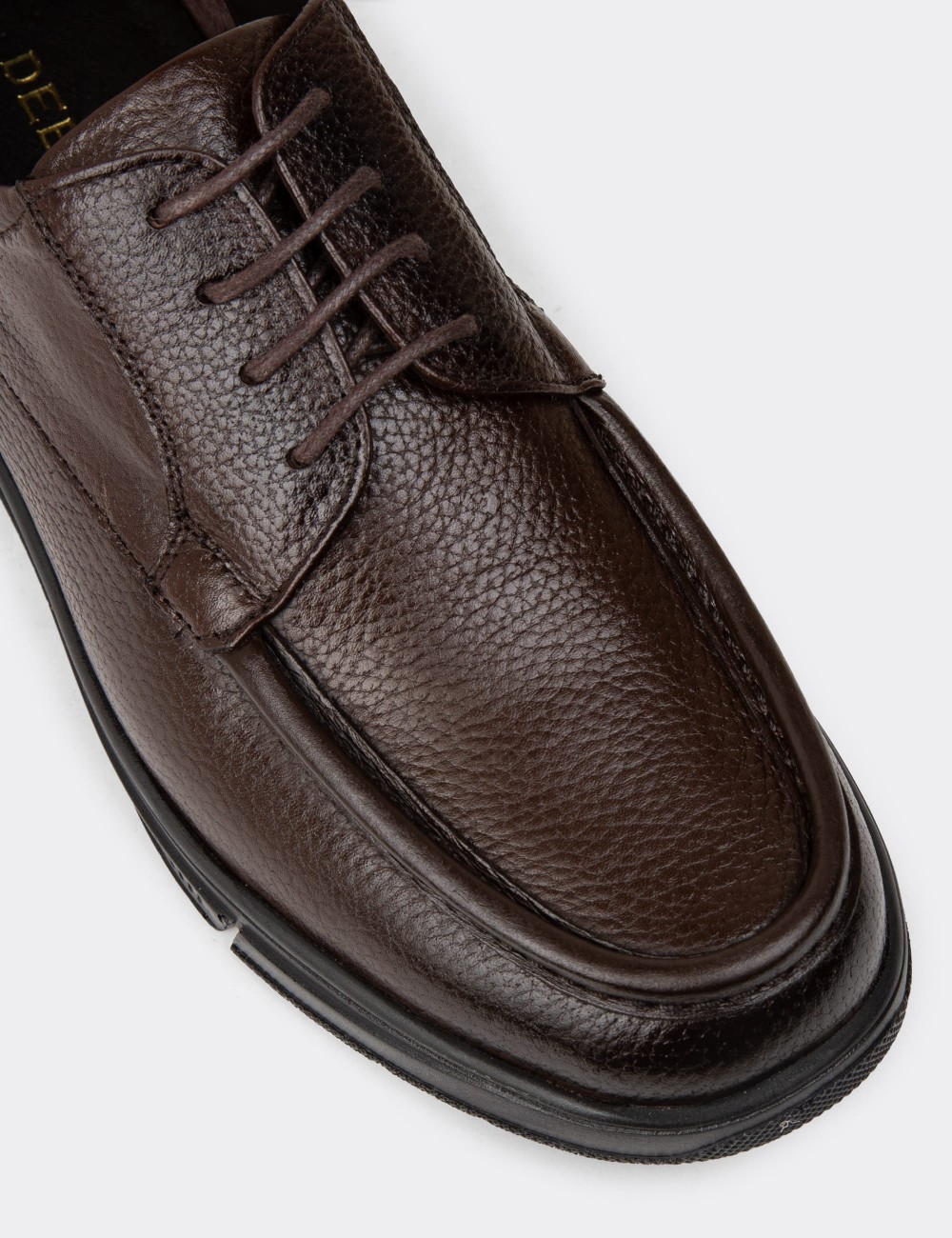 Men's Brown Leather Lace-up Shoes - 01998MKHVC01