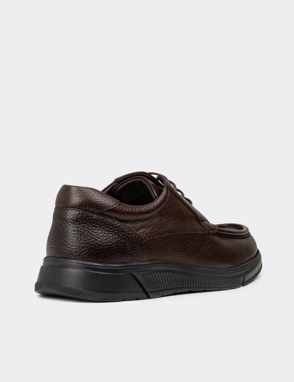 Men's Brown Leather Lace-up Shoes - 01998MKHVC01