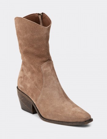 Women's Sandstone Suede Leather Western Boots