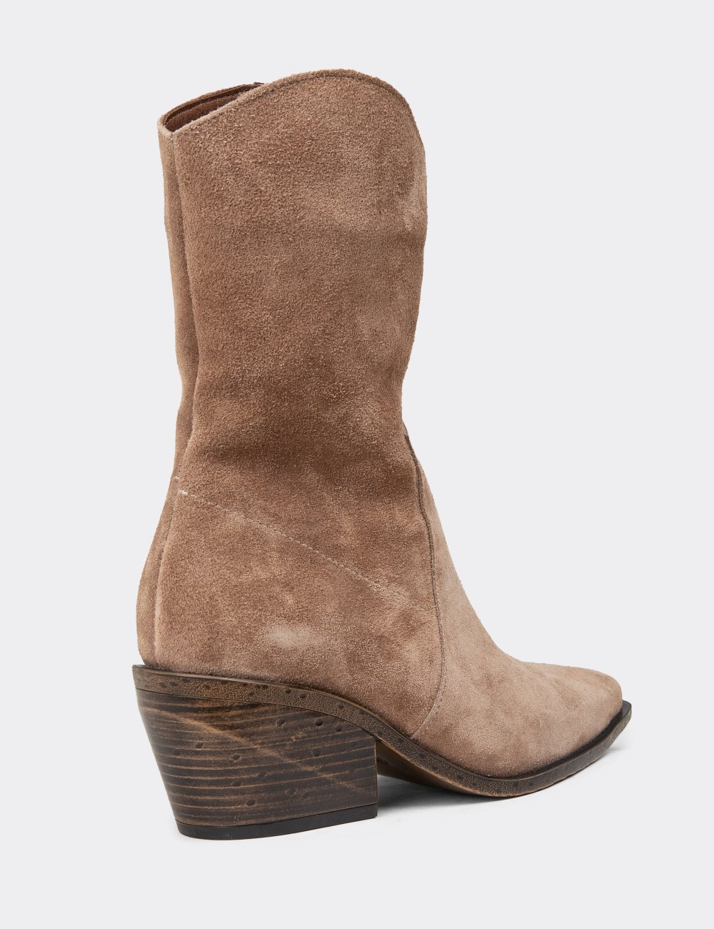 Women's Sandstone Suede Leather Western Boots - Z1564ZVZNC01