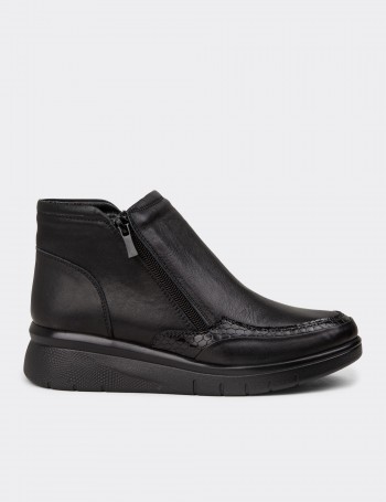 Women's Black Leather Boots