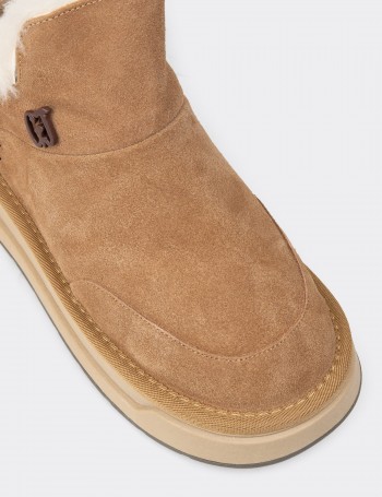 Women's Tan Suede Leather Boots