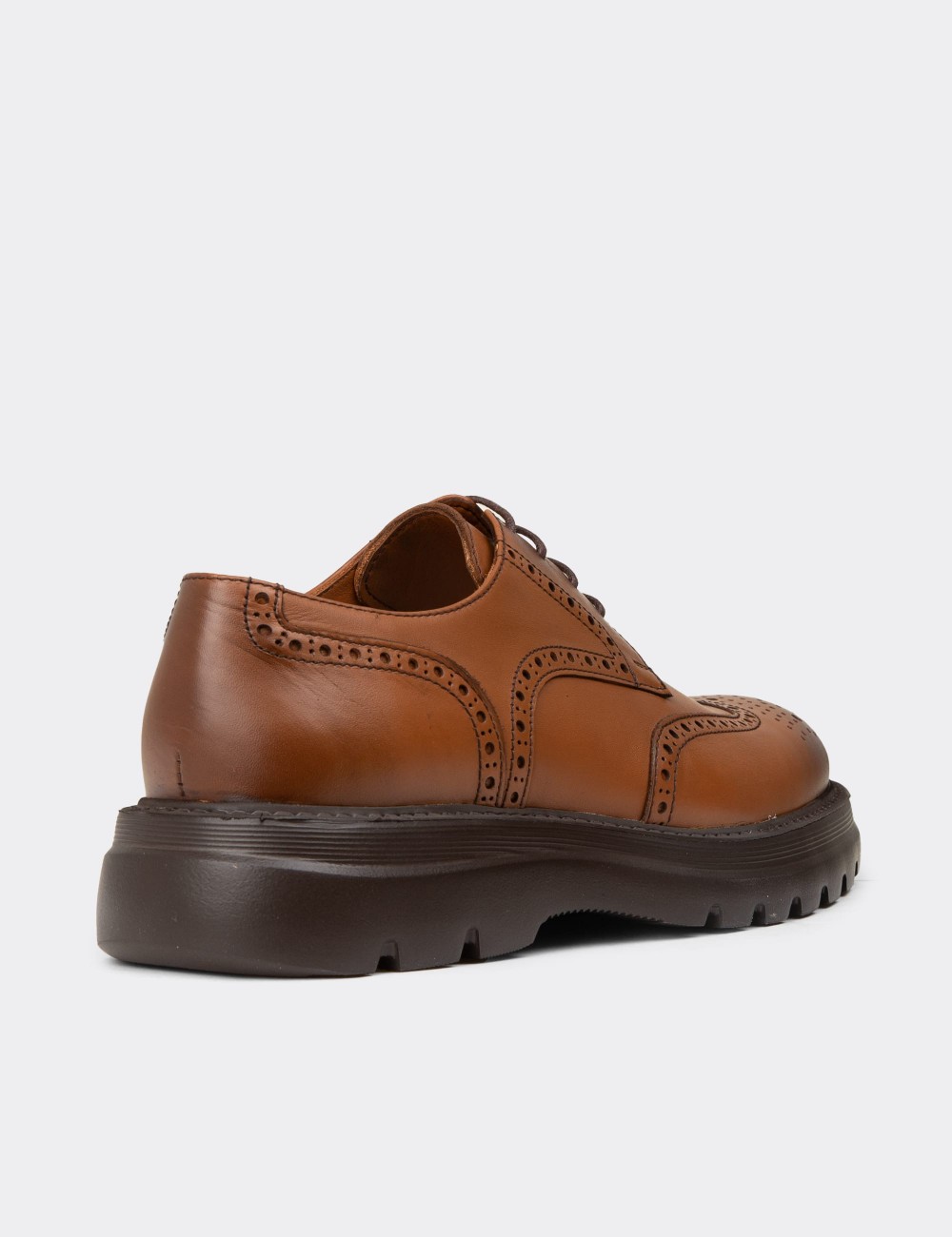 Men's Tan Leather Lace-up Footwear - 01696MTBAE01