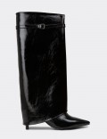 Women's Black Glossy Boots