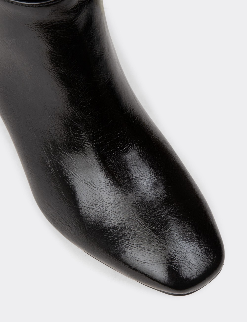 Women's Black Patent Boots - K0805ZSYHM01