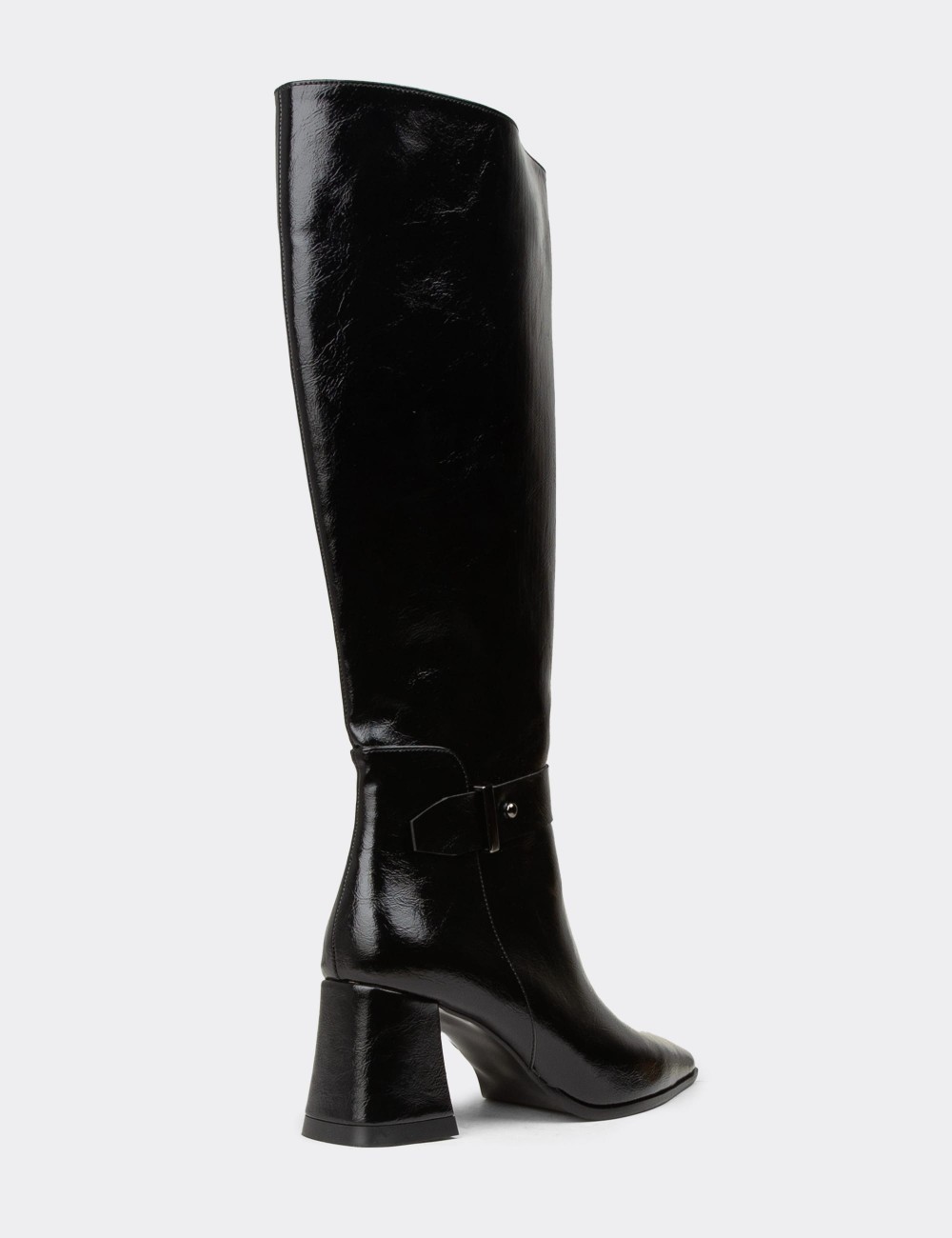 Women's Black Patent Boots - K1418ZSYHM01