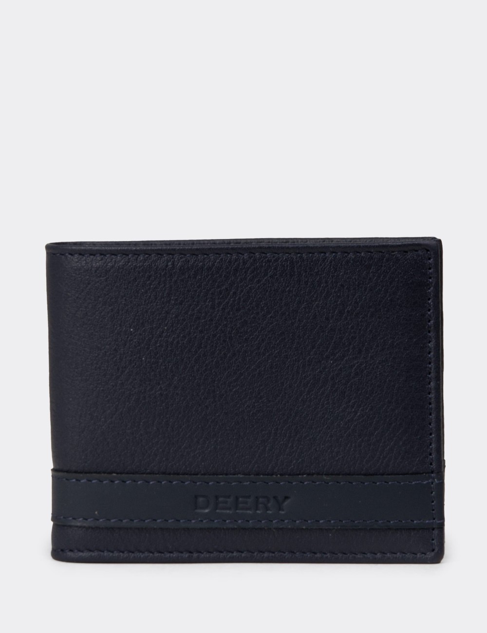 Leather Navy Men's Wallet - 00313MLCVZ01