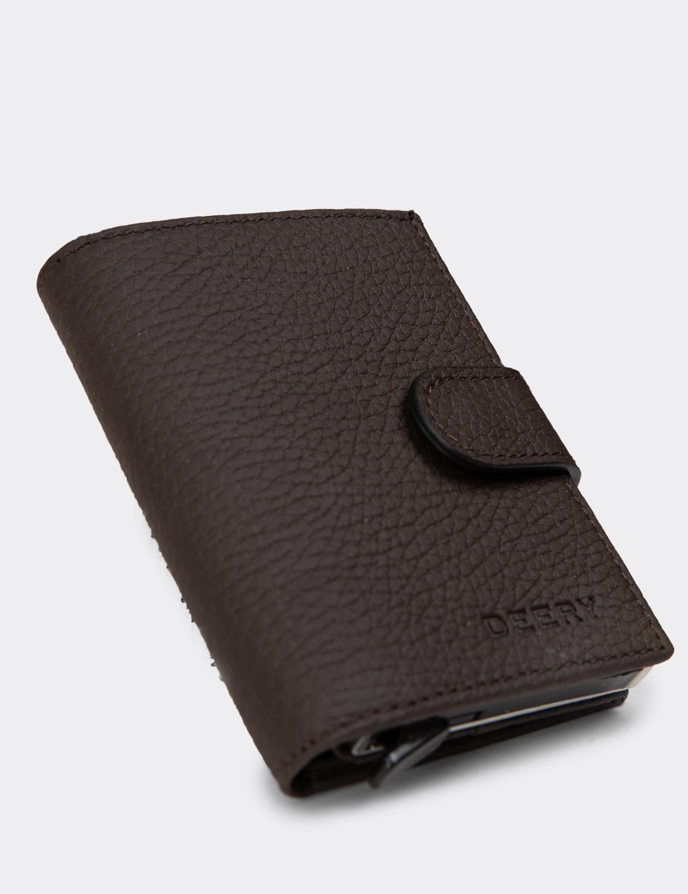 Leather Brown Men's Wallet - 00615MKHVZ01