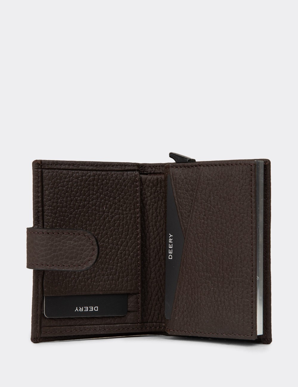 Leather Brown Men's Wallet - 00615MKHVZ01