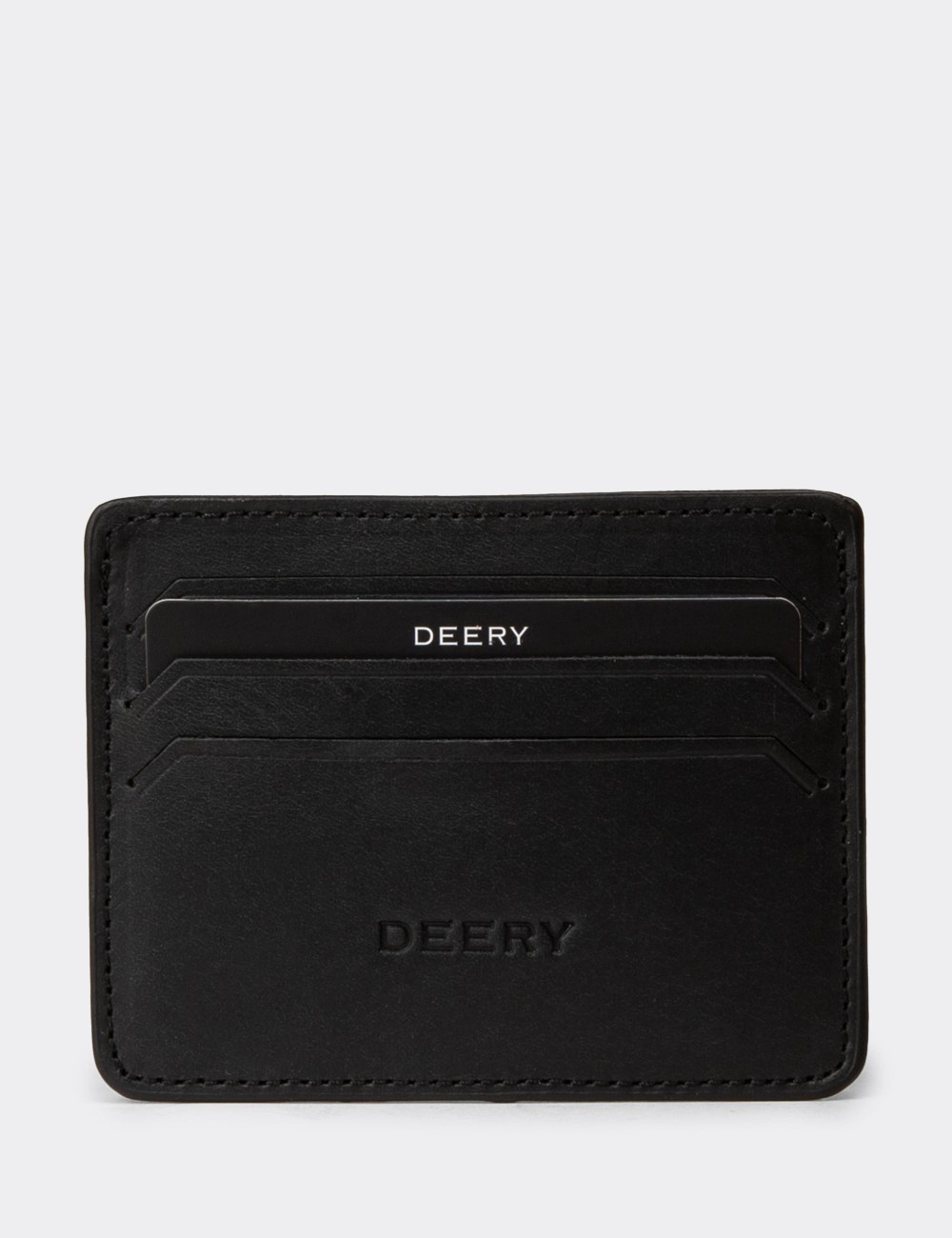 Leather Black Men's Card Holder - 00530MSYHZ03
