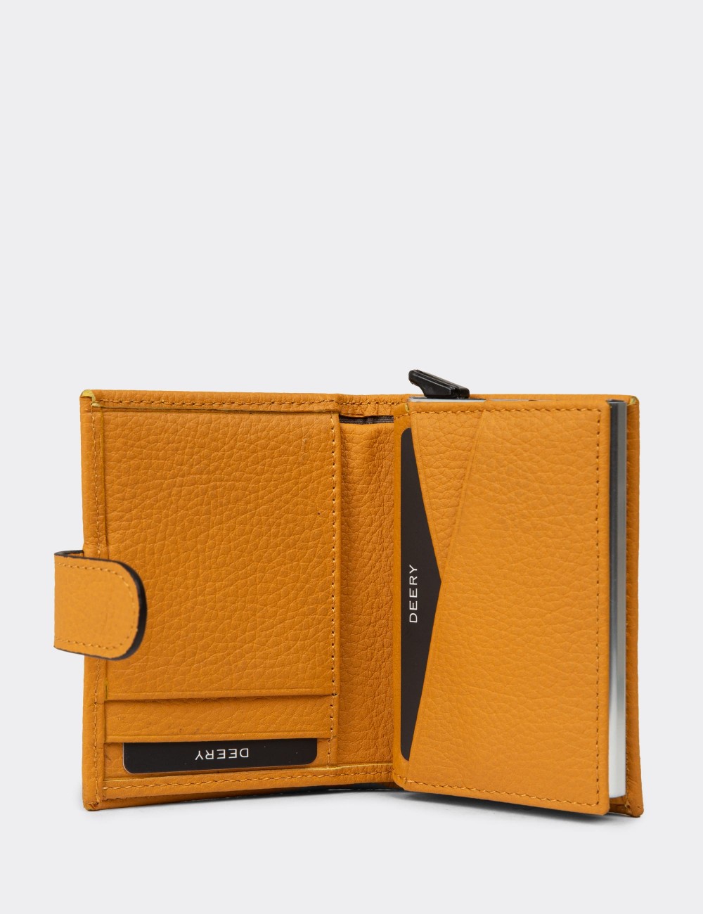 Leather Yellow Men's Wallet - 00615MHRDZ01