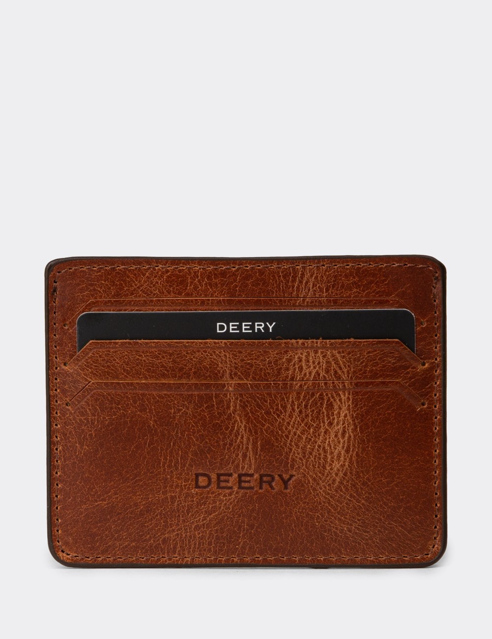 Men's Vintage Tan Leather Card Holder - 00530MTBAZ02