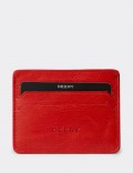 Men's Vintage Red Leather Card Holder