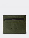 Men's Vintage Green Leather Card Holder