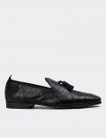 Men's Black Leather Loafers
