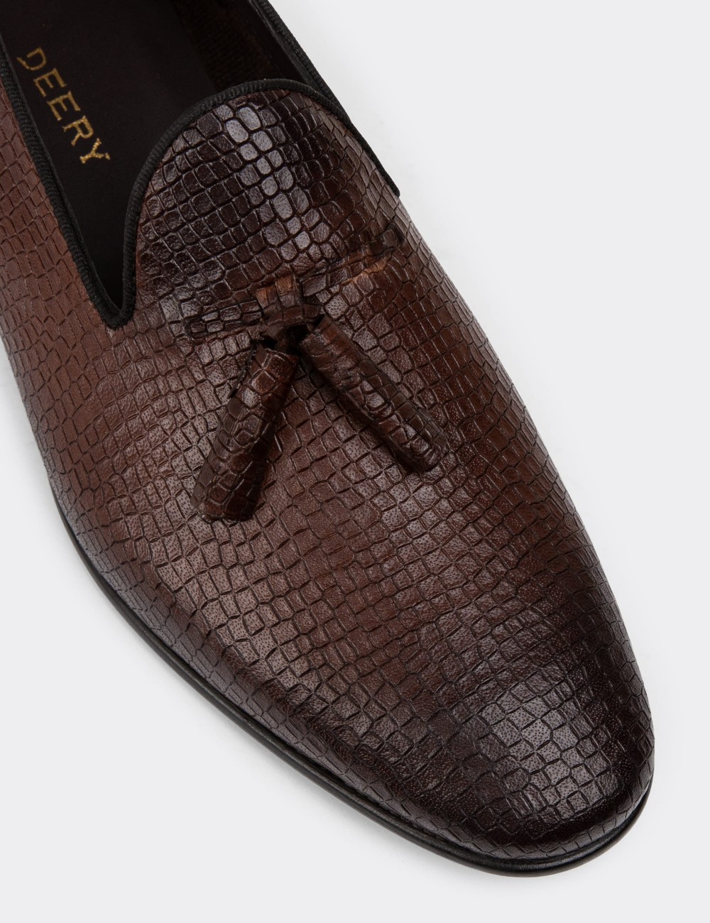 Men's Brown Leather Loafers - 01702MKHVC21