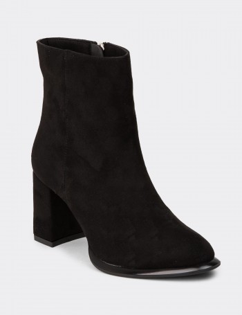 Women's Black Suede Ankle Boots