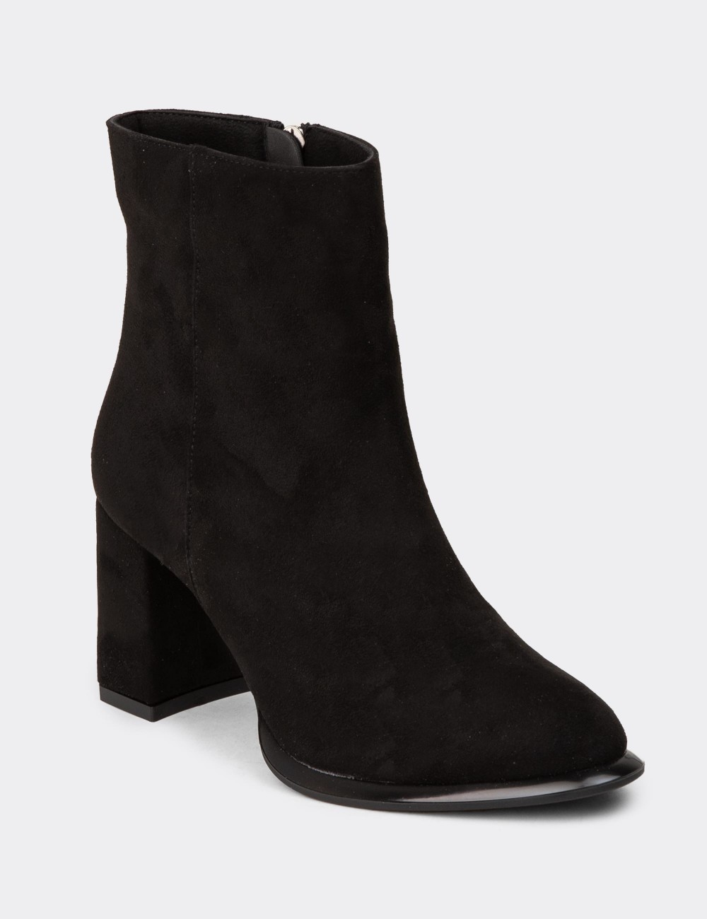 Women's Black Suede Ankle Boots - MA501ZSYHC03
