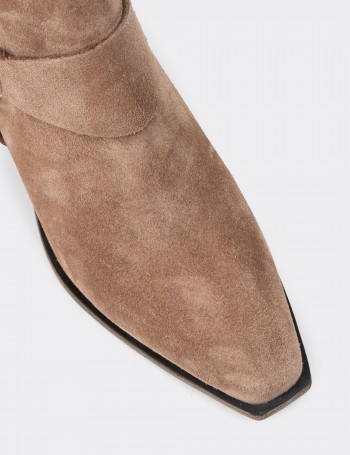 Women's Sandstone Suede Leather Western Boots