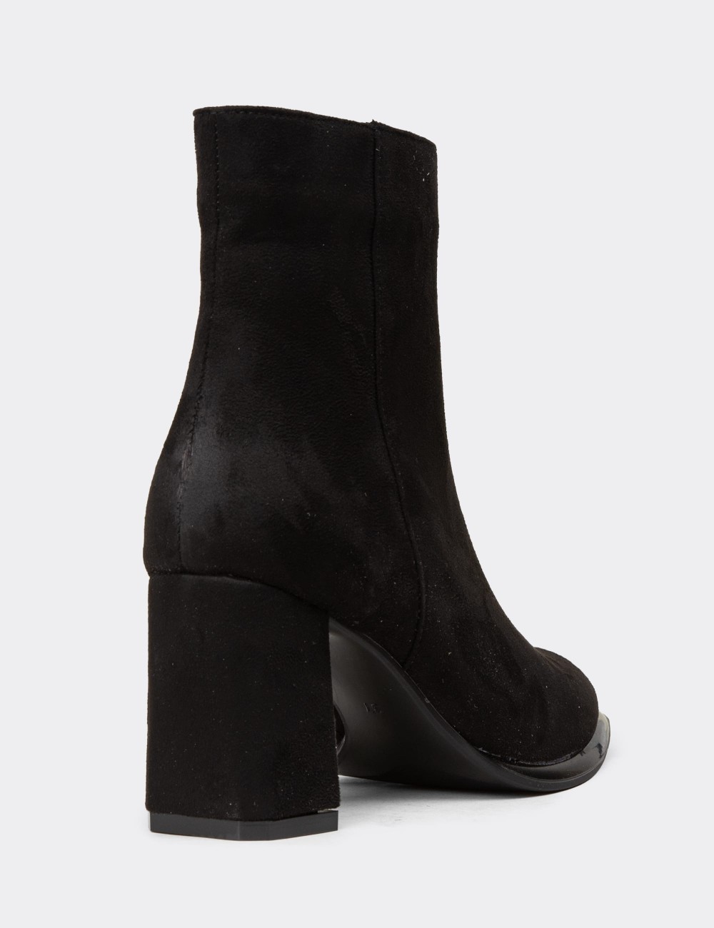 Women's Black Suede Ankle Boots - MA501ZSYHC03