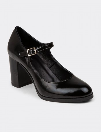 Women's Black Patent Leather Mary Jane Shoes