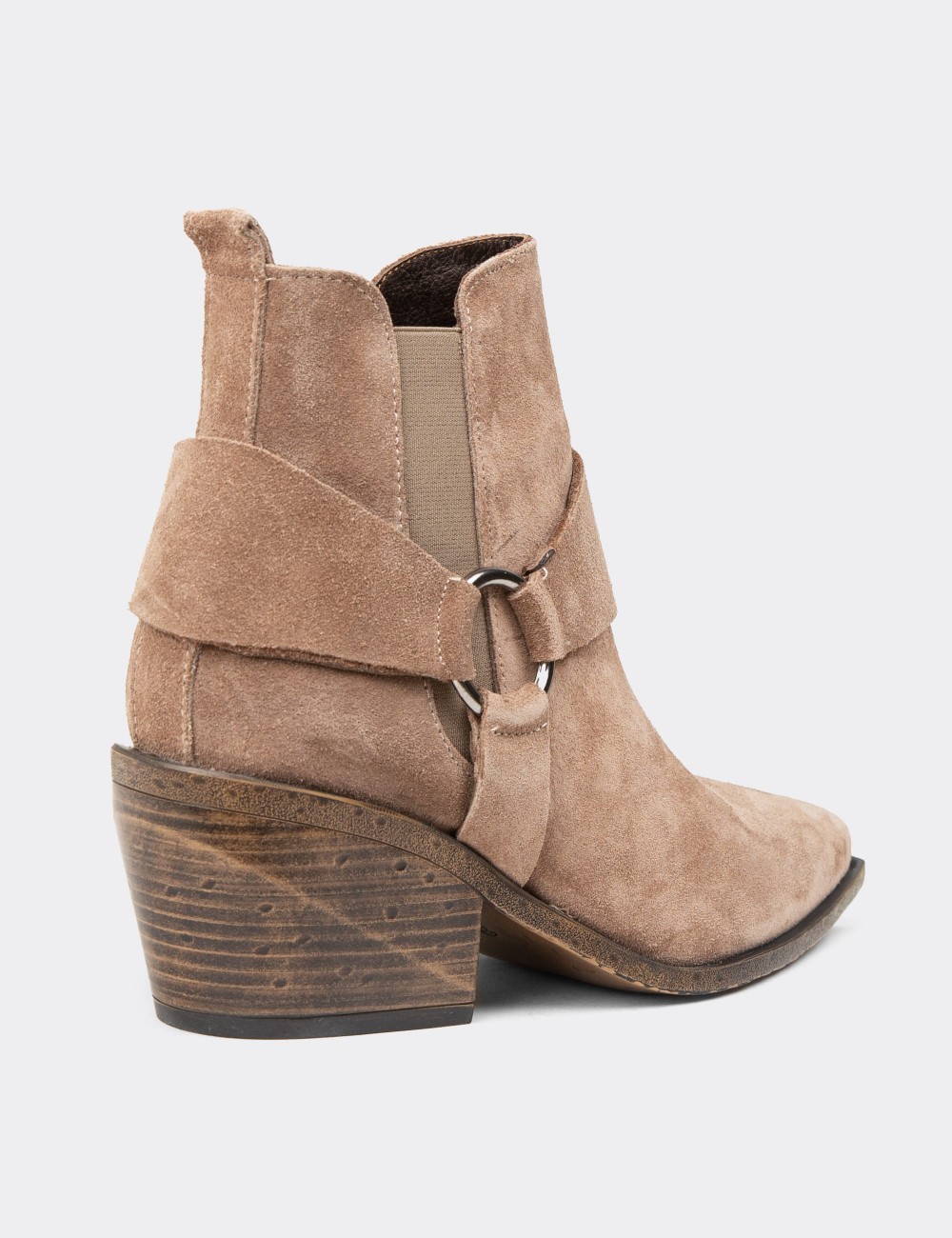 Women's Sandstone Suede Leather Western Boots - Z1563ZVZNC01