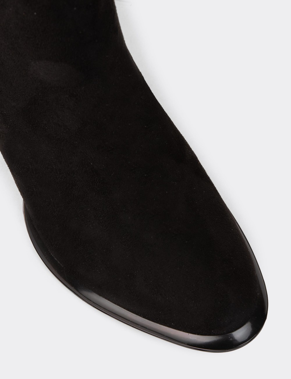 Women's Black Suede Ankle Boots - MA501ZSYHC03