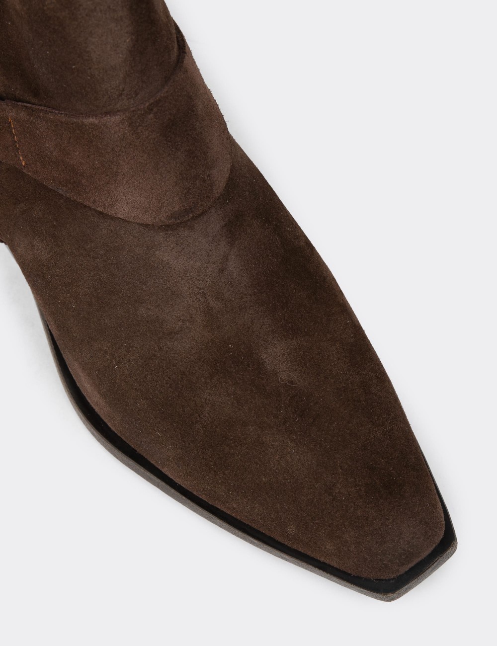 Women's Brown Suede Leather Western Boots - Z1563ZKHVC01