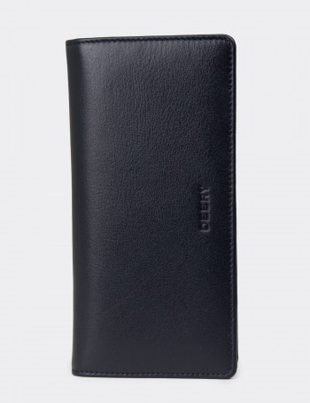 Men's Navy Leather Wallet