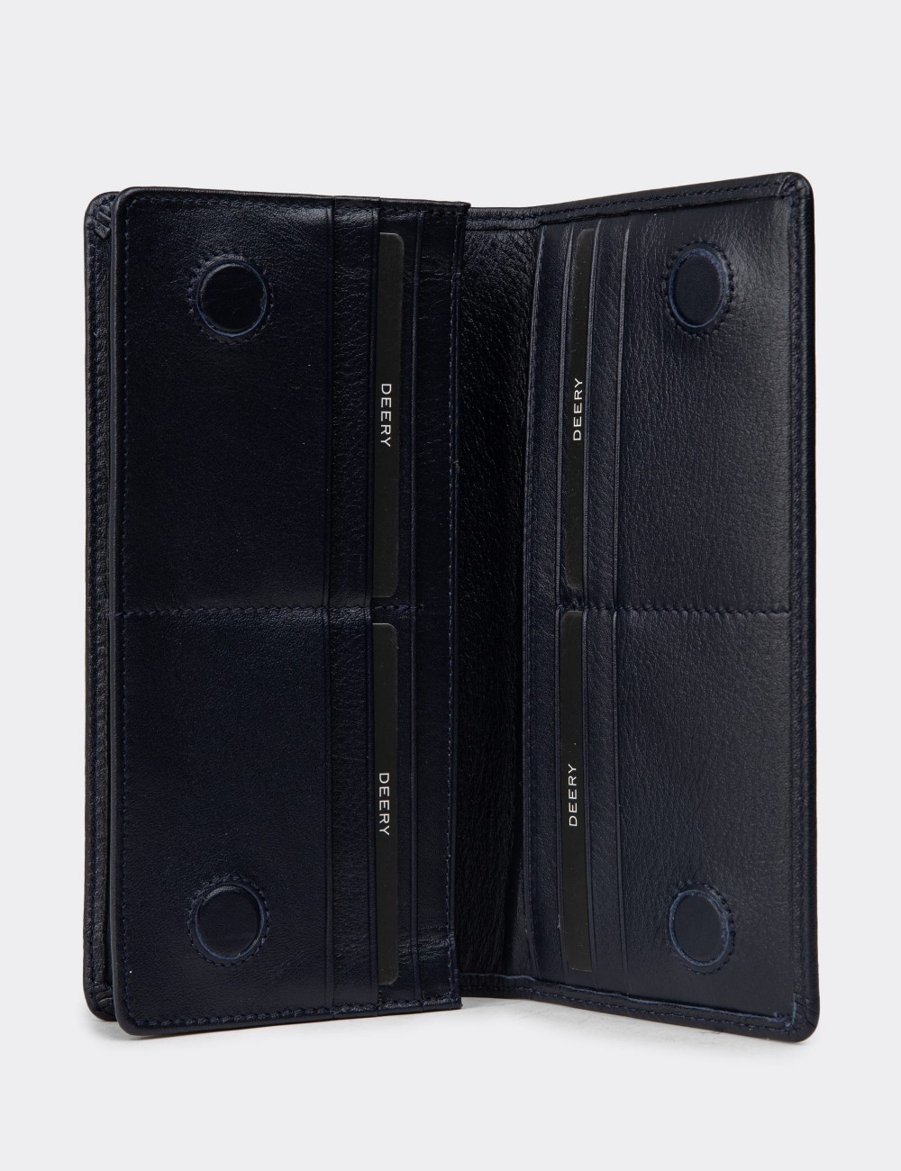 Men's Navy Leather Wallet - 00804MLCVZ02