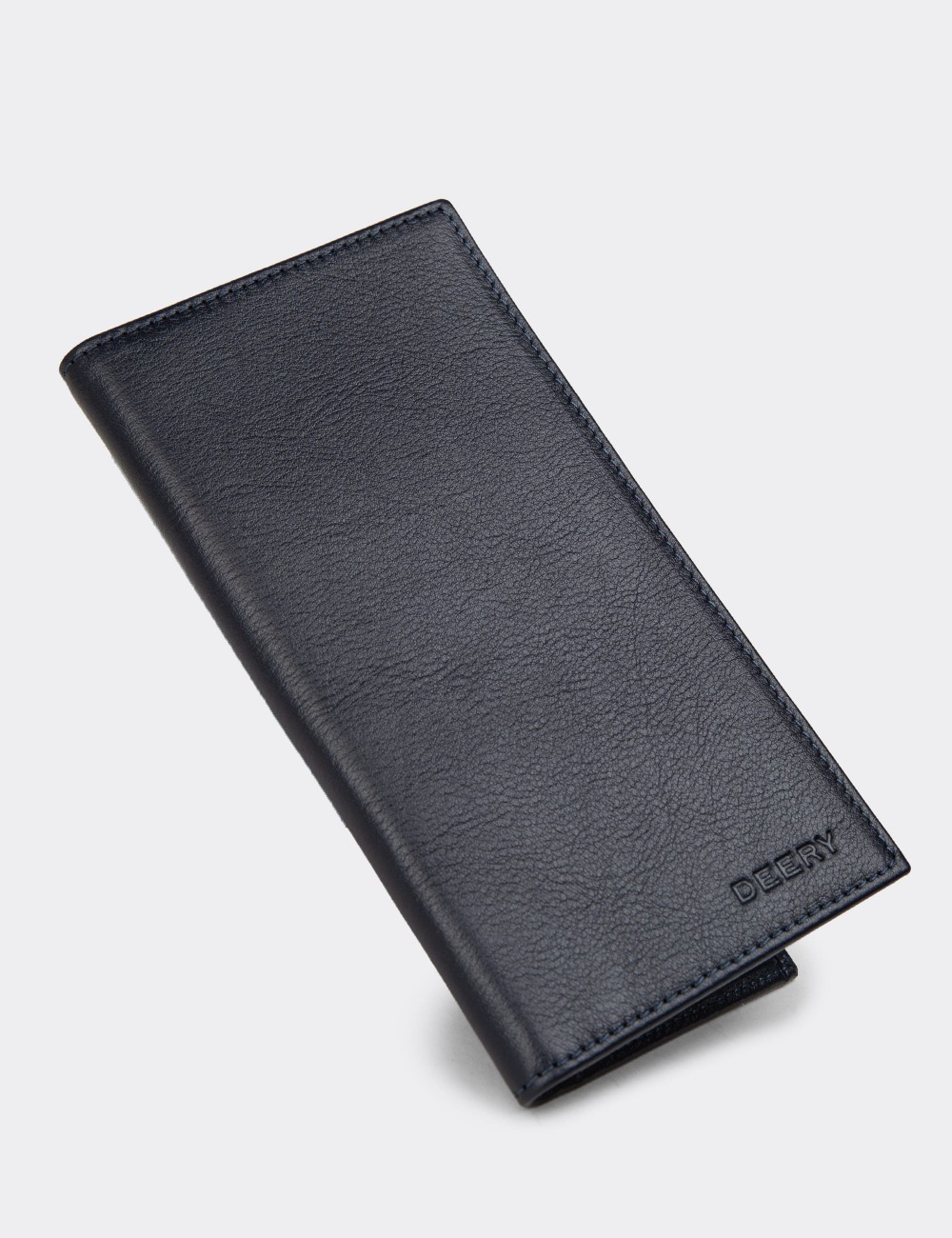 Men's Navy Leather Wallet - 00802MLCVZ01