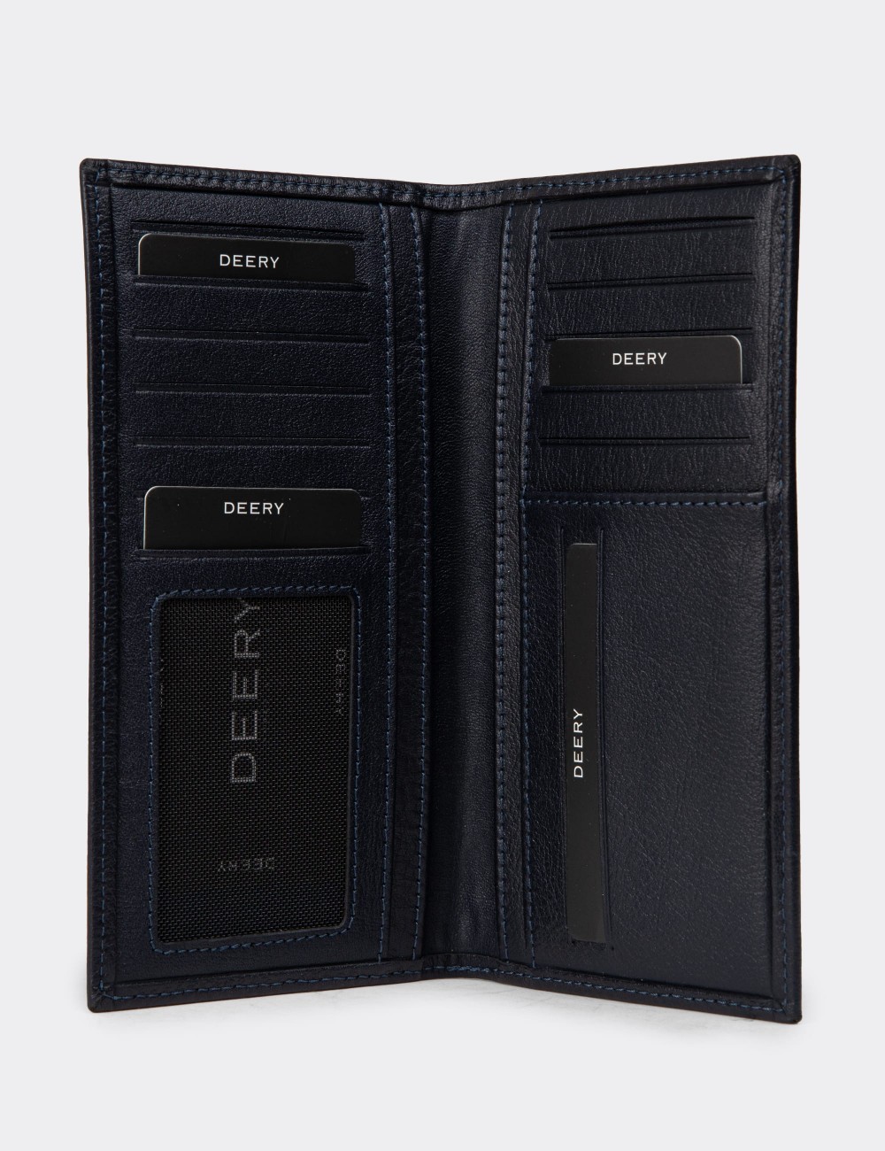 Men's Navy Leather Wallet - 00802MLCVZ01