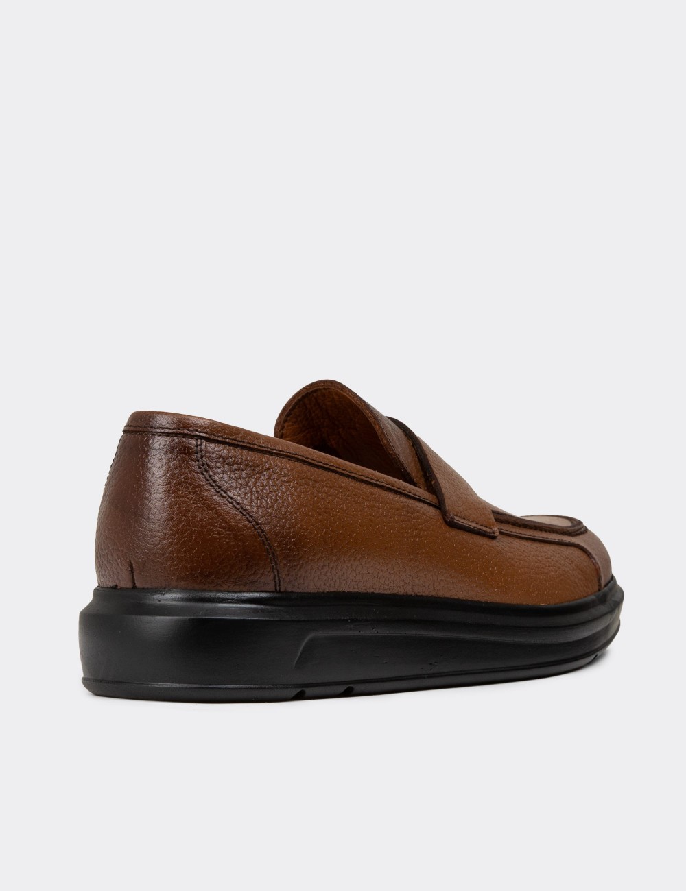 Brown  Leather Loafers - 01564MKHVP03