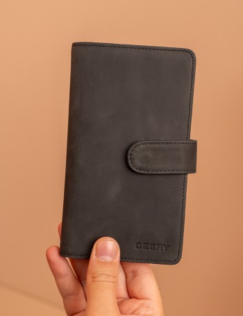 Men's Black Nubuck Calfskin Wallet